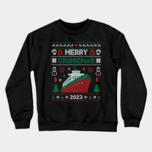 Merry Cruisemas 2023 Funny Christmas Cruise Vacation Trip Family and Friends Matching Crewneck Sweatshirt